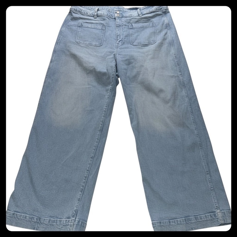 Old Navy Sky-Hi Wide Leg Jeans Womens 20 Light Wash Extra High Rise Denim